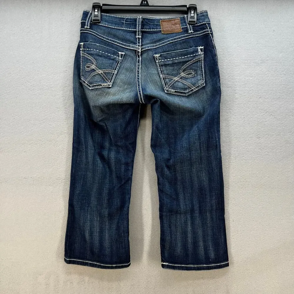 BKE Jeans Women's 26 (2) Dark Blue Kate Capri Stretch Preppy Normcore Casual - Picture 2 of 14